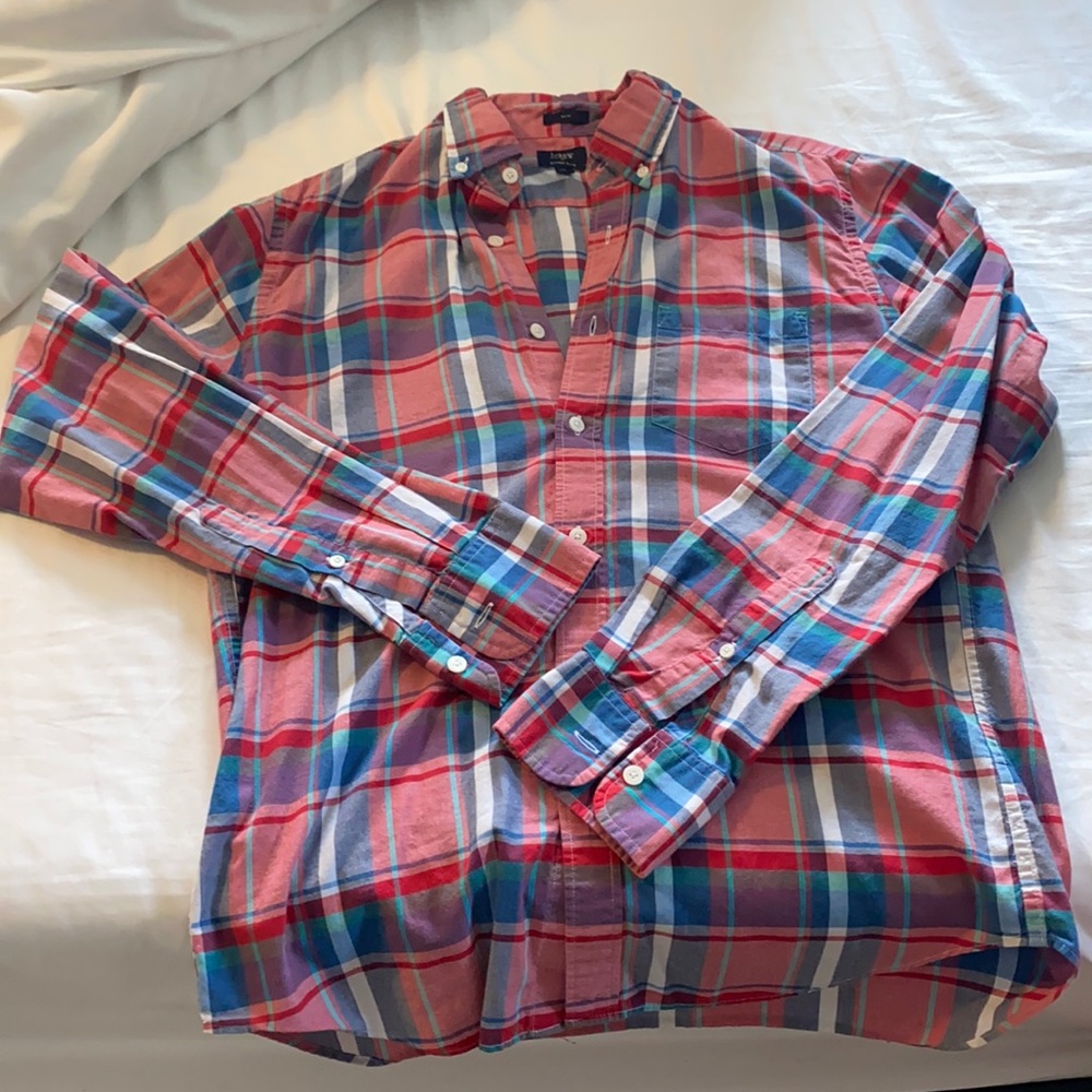 J. Crew Summer-weight Plaid Button Up